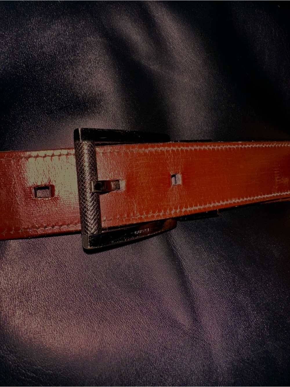 Gucci Men's Brown Leather Belt with Polished Buckle